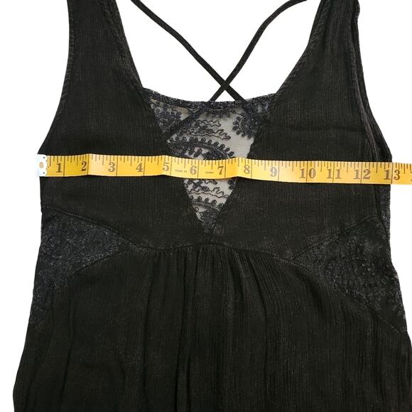 POL Whimsigoth Black Distressed Slip Dress with Lace Cut-Outs Size Small - Picture 8 of 10